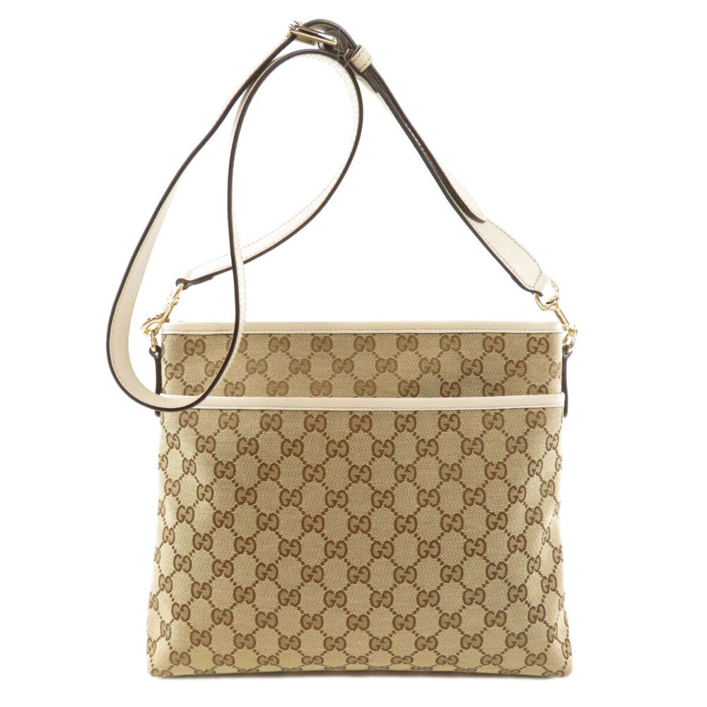Gucci Messenger beige Canvas Bag GG brown